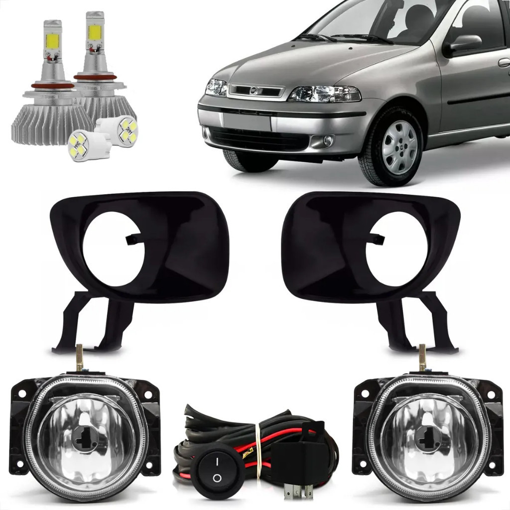 Kit Farol Milha Palio Siena Strada G2 2001 2002 2003 2004 + led em Oferta na Shopee