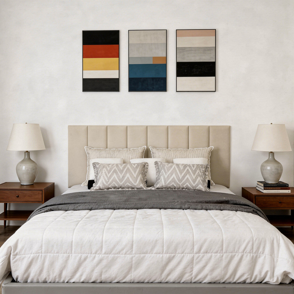 Cabeceira de Cama Casal King Retangular 45x20cm Cabeceira de Cama Casal Box - 10 Placas