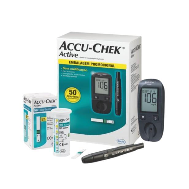 Monitor de Glicemia Accu-chek Active - 50 Tiras em Oferta na Shopee