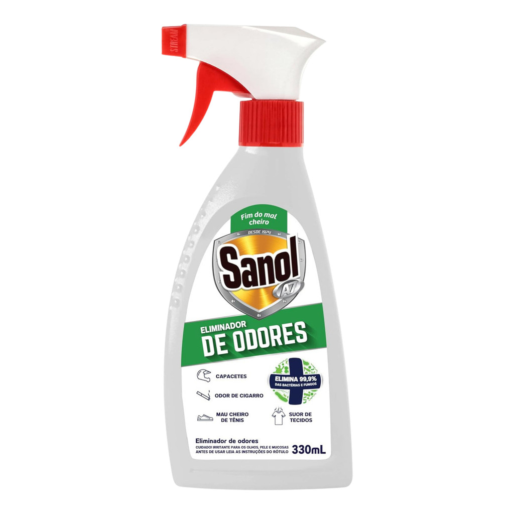 Eliminador Sanol de Odores A7 330ml Neutralizador de Cheiros para Sofá Tapete Cortina Carro e Ambientes com Pets