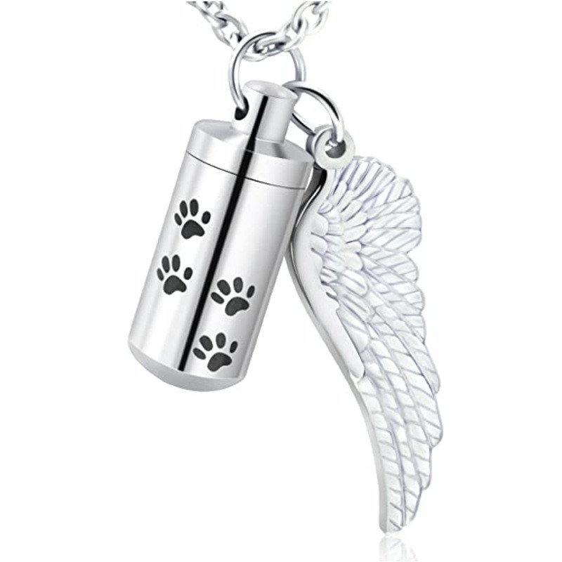 Pet urna colar，Pet cão pet gato lembrança，Pet cremação memorial pingente，Pet cinzas colar