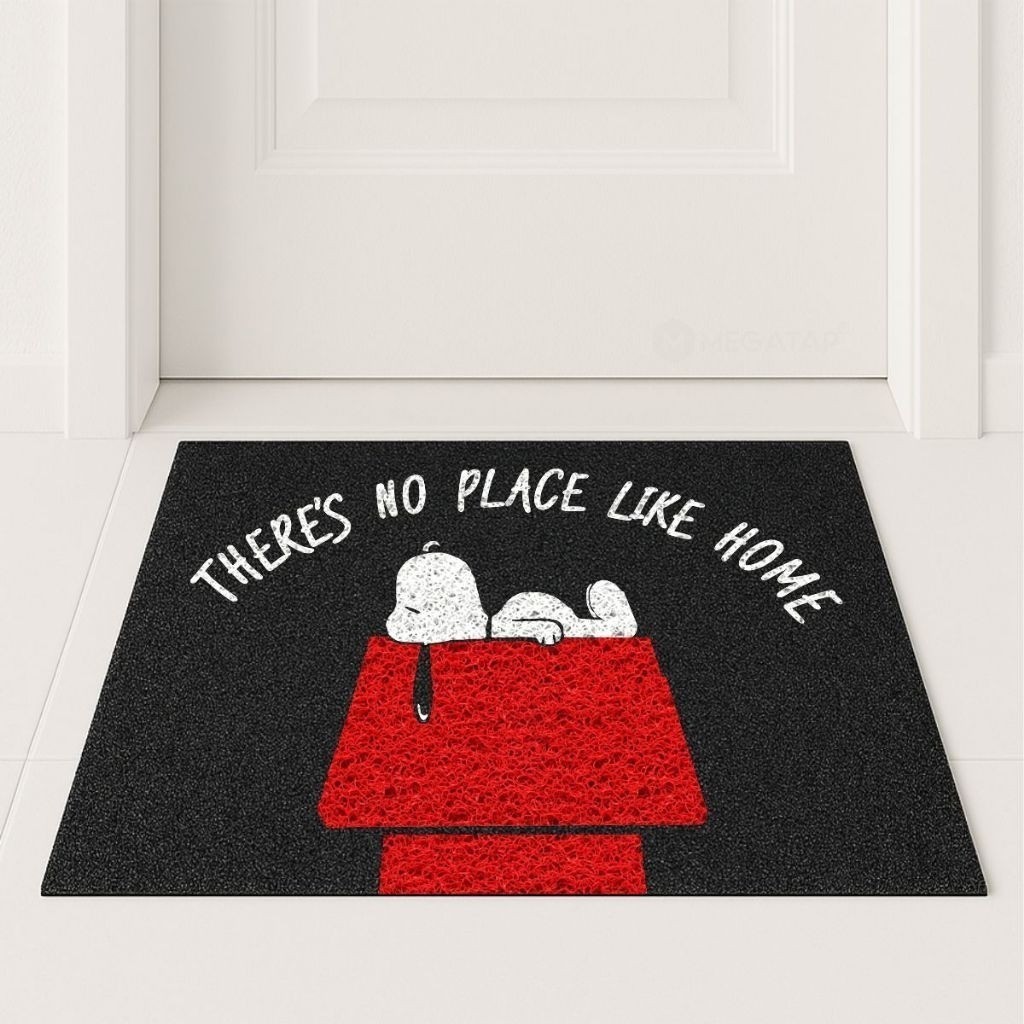 Tapete Capacho Snoopy – 60x40cm – Estampa “There's No Place Like Home”