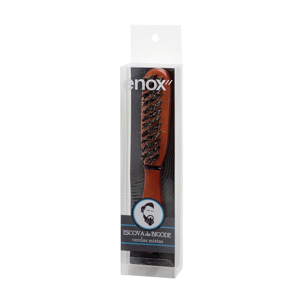 Escova de Bigode Profissional Cerdas Mistas Enox Belliz 1746 – Escova para Barba e Bigode