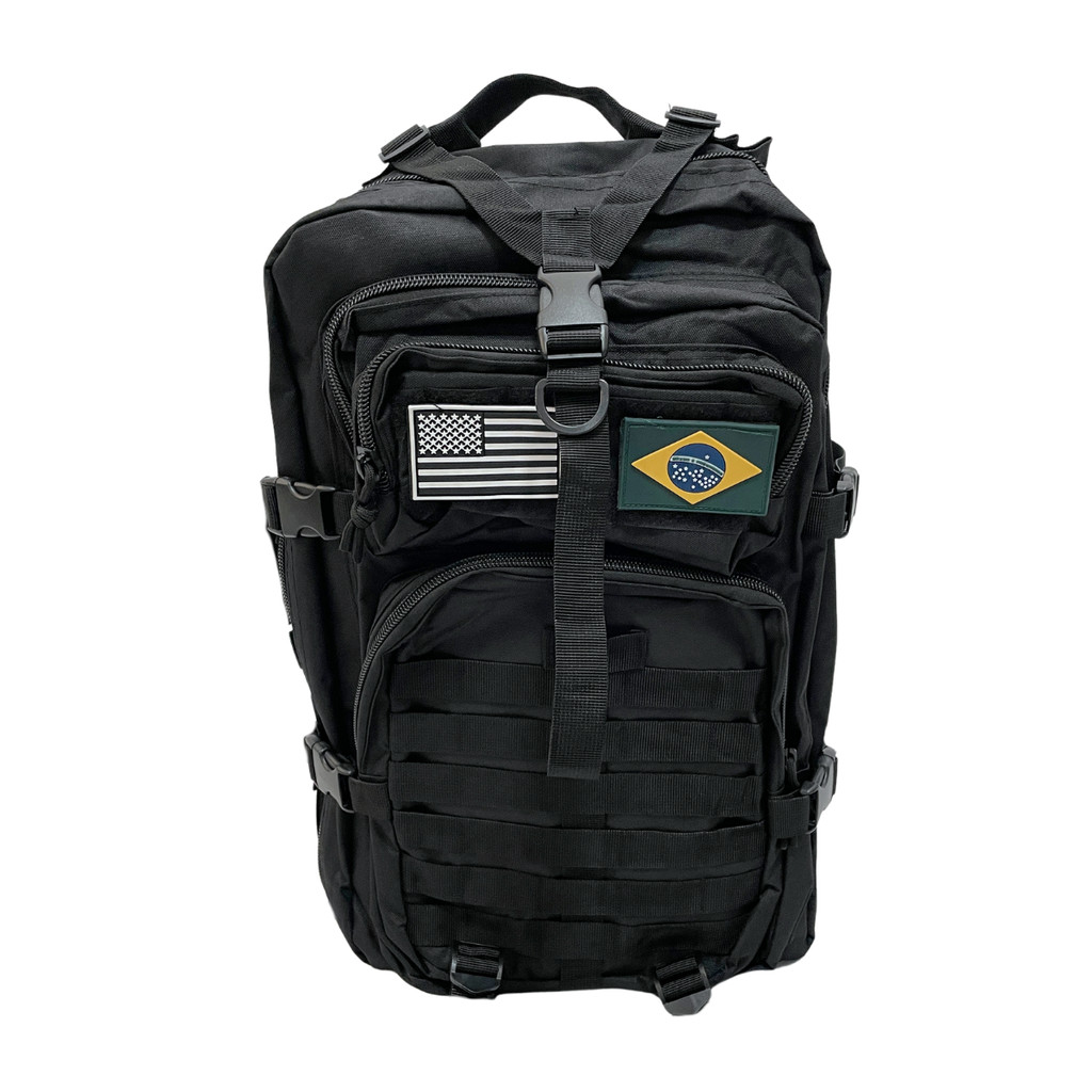 MOCHILA MONTANHISMO CAMPING TRILHA PRETO 50X32X30CM