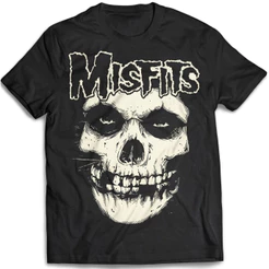 Camiseta de Banda de Rock Punk Misfits Camisa Qualidade Premium