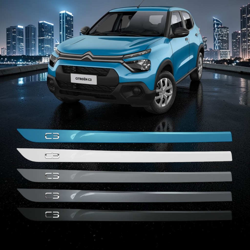 Kit Friso Citroën C3 Porta Lateral Emblema Cromado 2022 2023 2024 2025 2026