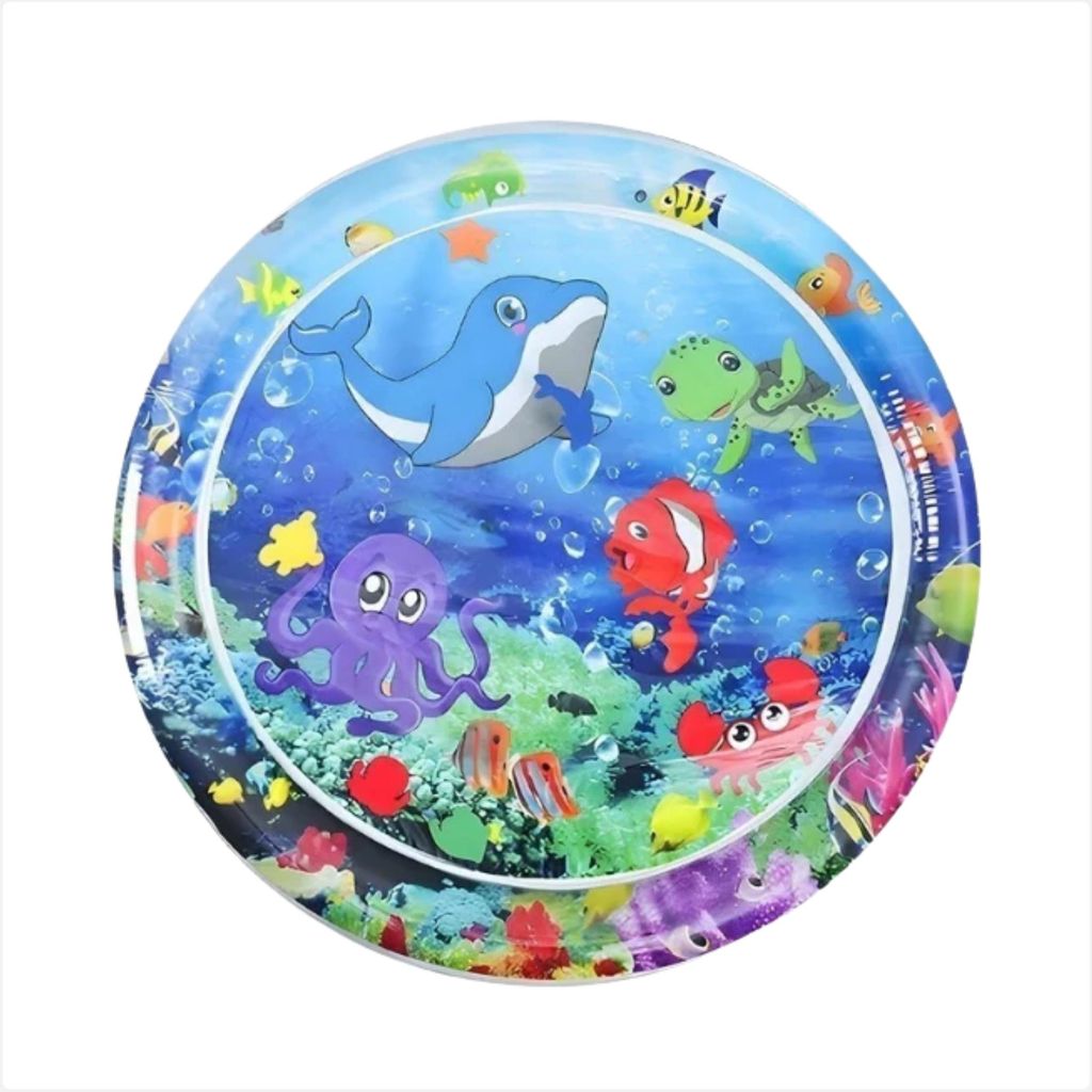Tapete Almofada De Água Inflável Para Bebê Tummy Time Sensorial Fundo Do Mar em Oferta na Shopee