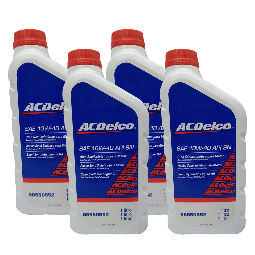 Kit 4 Óleos Motor Semissintético Sae 10w40 Api Sn Acdelco 98550552