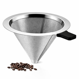 Coador de Café Inox Reutilizável Filtro Permanente para Café Coado Manual com Suporte em Oferta na Shopee