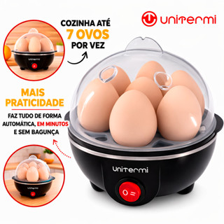 Cozedor de Ovo Elétrico Portátil 220v Preto Máquina de Cozinhar ovos Rápido á Vapor Unitermi em Oferta na Shopee