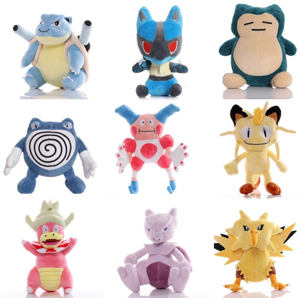 19-26cm Anime Pokémon Mewtwo Lento Zapdos Blastoise Sr . Brinquedo De Pelúcia Mime Snorlax Polywrath Lucario Meowth Bone