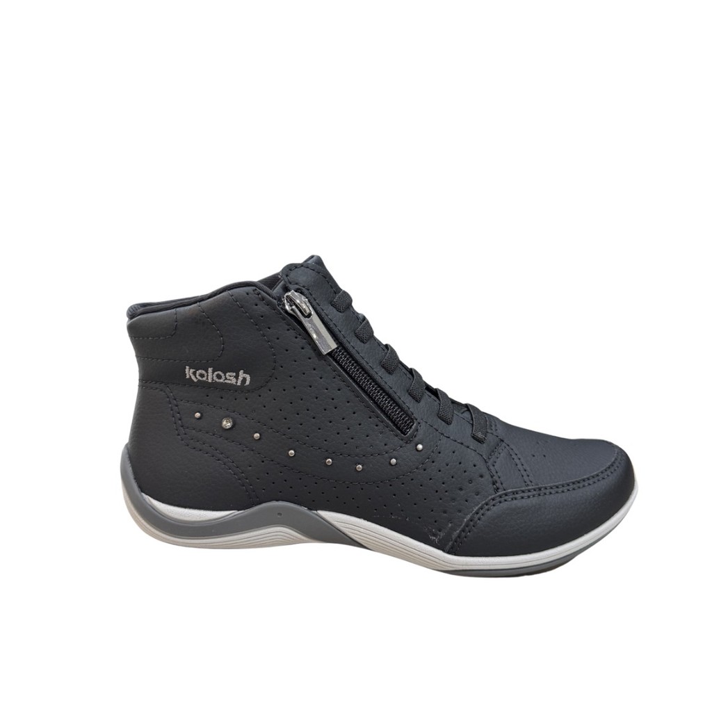 Tênis Kolosh Feminino Cano Médio c3679 Zíper Lateral Conforto
