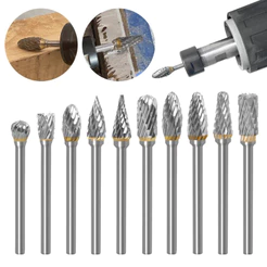 Kit 10 Limas Rotativas Metal Duro Escarear Aço Madeira