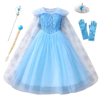 Fantasia Infantil Vestido Elsa Frozen Luxo Com Capa E Acessórios em Oferta na Shopee
