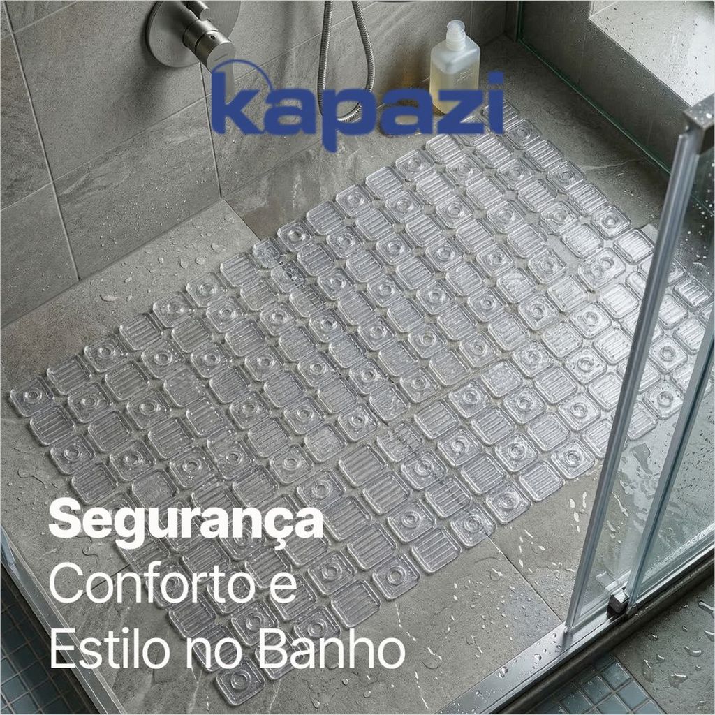 Tapete para box Massageante Antiderrapante de ventosa - 36 x 68 CM
