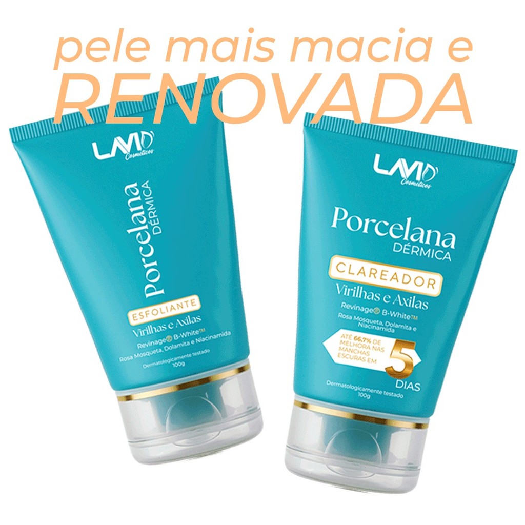 clareador de virilia e axilas+ esfoliante 100g Porcelana dermica lavid