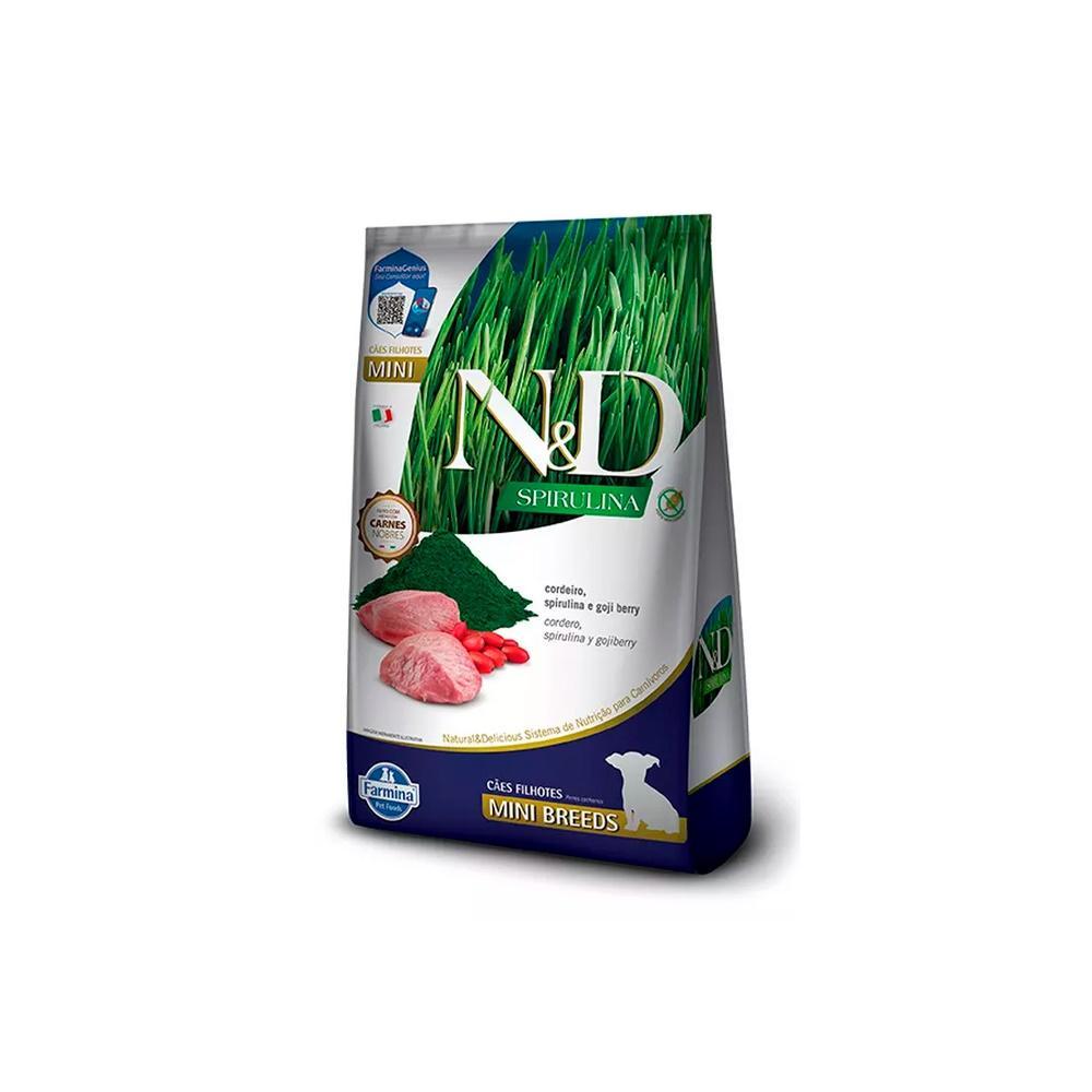 Ração Farmina N&d Spirulina Para Cães Filhotes de Porte Mini Sabor Cordeiro, Spirulina e Goji Berry 7 Kg