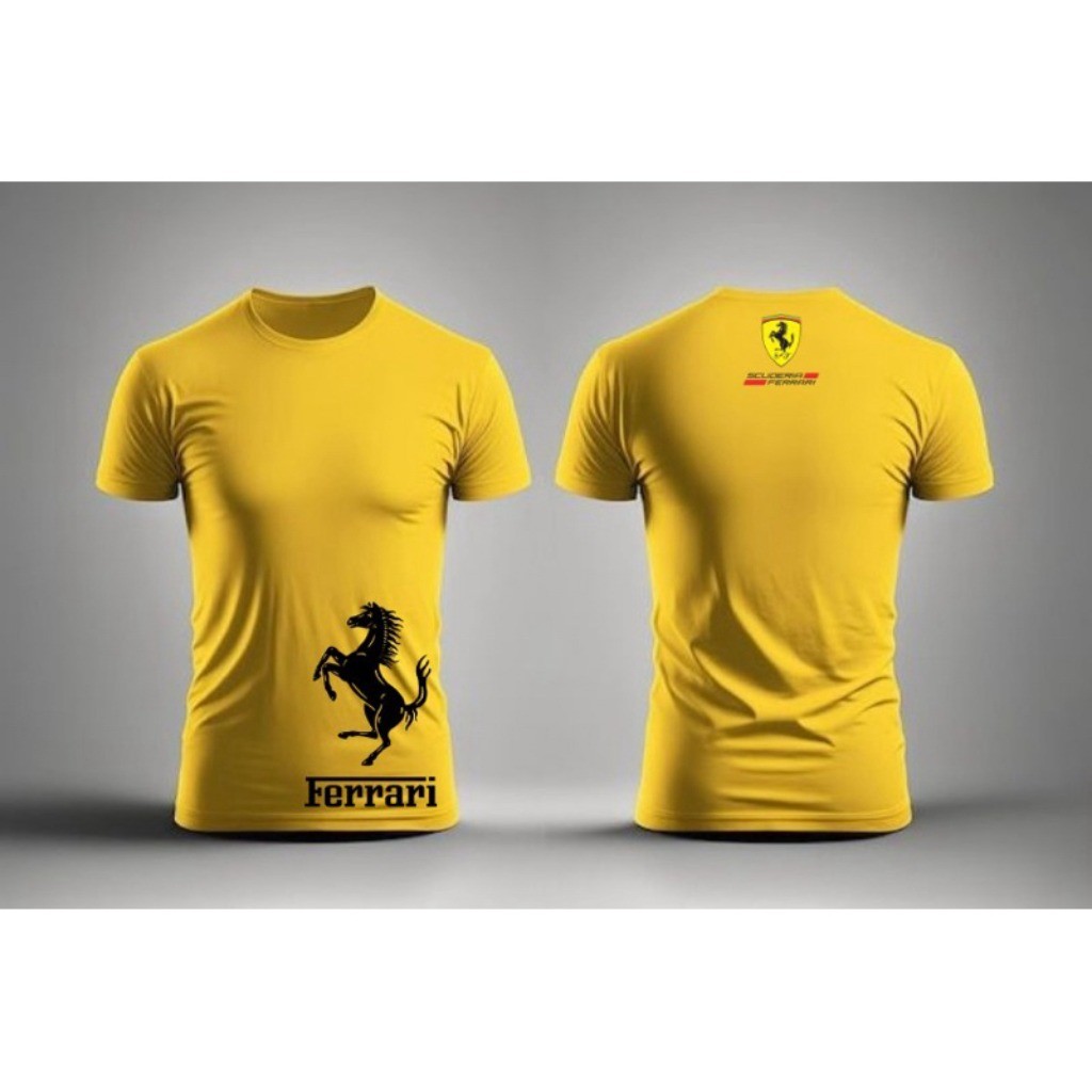 Camiseta Masculina Premium Estampa Ferrari Scuderia Carro Esportivo Gola Redonda Algodão Confortável