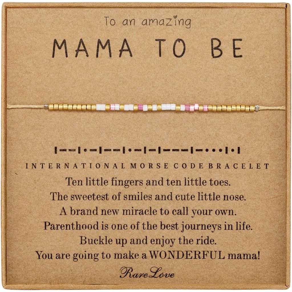 RareLove Presentes para Futuras Mães - Presentes para o Primeiro Dia das Mães para Novas Mães, Pulseiras de Contas em Có
