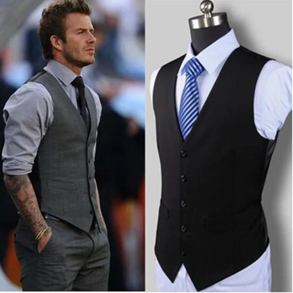 Colete masculino casual slim fit, colete formal masculino preto e cinza, novos modelos de coletes masculinos, gilet homm