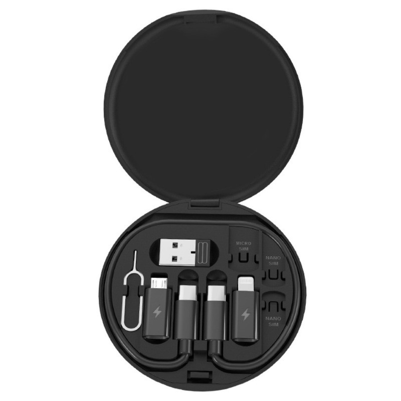 Cabo Multi USB 60W 6 em 1 Tipo C Lightning Micro
