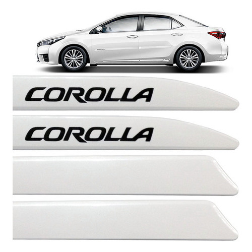 Jogo Friso Lateral Corolla Novo 2015 2016 2017 Branco Perola