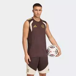 Regata Flamengo Treino Adidas 2026 Marrom Oficial + NF