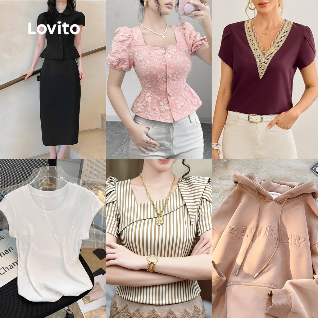 Lovito Special Casual Summer Tops for Women (Size L) em Oferta na Shopee