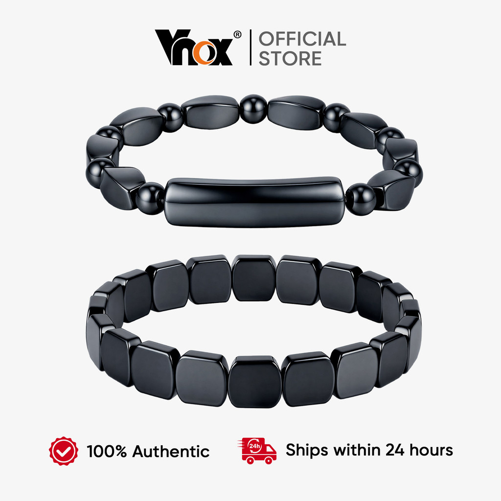 Pulseira De Pedra Magnética Vnox Para Homens E Mulheres Perda Anti-Radiação Fadiga Energia Presente