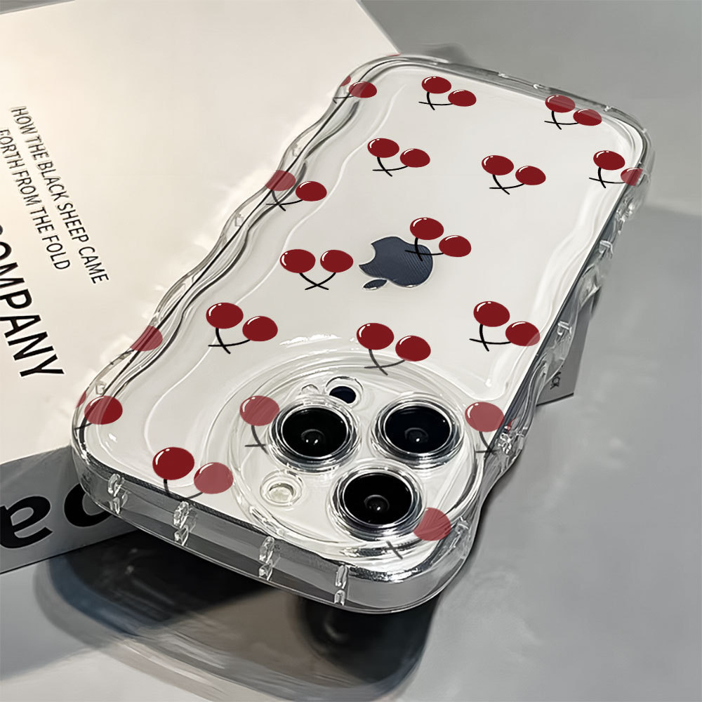 Capa Capinha Para Samsung Galaxy A03 A04E A05 A06 A10 A11 A12 A13 A14 A15 A16 Silicone Transparente Cereja FA189 — imagem 2 de 2