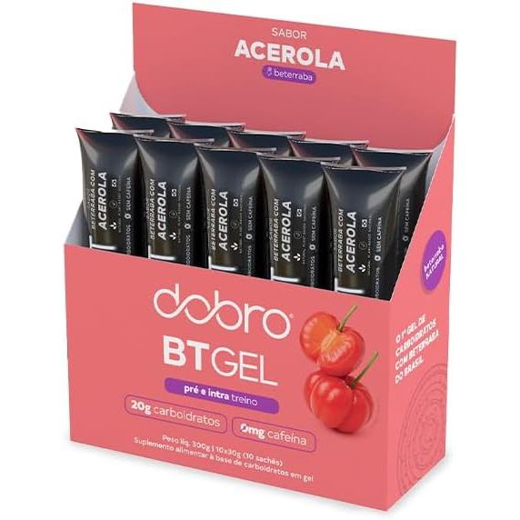 BT Gel, Dobro, Gel de Carboidrato Beterraba, Vários Sabores , 10 sachês de 30g