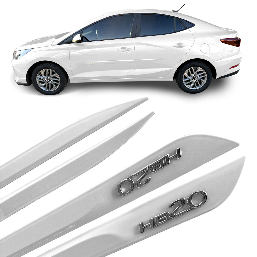 Jogo Friso Lateral Novo HB20 2020/2025 Branco Atlas