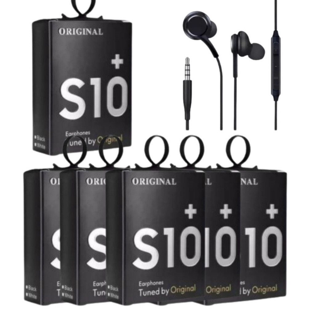 kit 10 Fone De Ouvido Estéreo Para S8 S8+ S9 S9+ S10e S10 S10+ Note Cor Preto Co