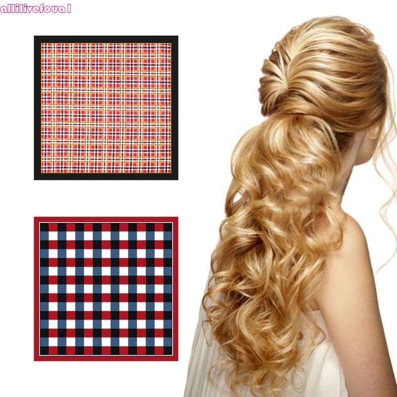 allilivefoua1 Punk Treliça Impressão Hairband Hiphop Quadrado Bandana Lenço Ajustável Turbante Multi-Purpo