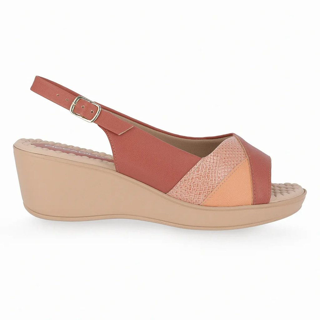 Sandália Feminina Piccadilly 540327 Salto Anabela Medio Casual Peep toe Confortável