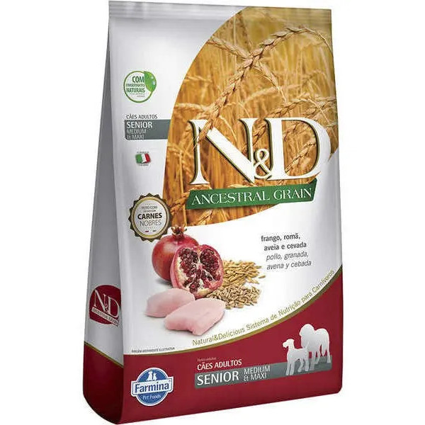 Ração N&d Ancestral Grain Sênior Médio/maxi Frango 10,1kg