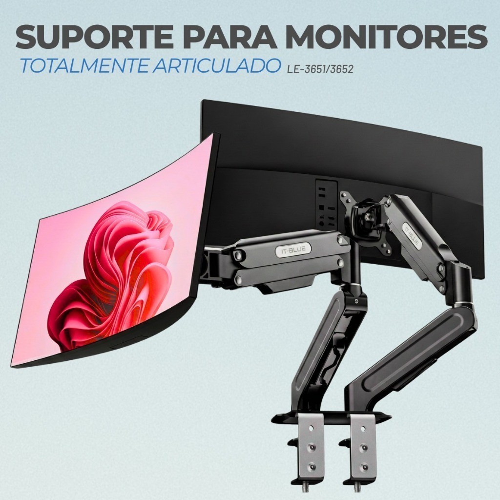 Suporte ajustável para dois monitores suporte de mesa braço articulado para TV ideal para uso doméstico e no escritório