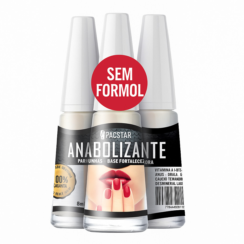 Base Anabolizante para Unhas 8ml – Base Fortalecedora Sem Formol – Resultado em 5 Semanas PACSTAR
