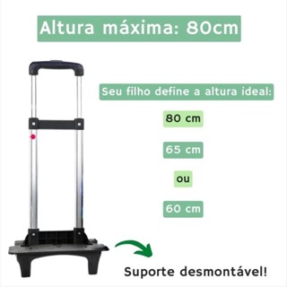 Carrinho Mochila Escolar C/Trava universal Alumínio Rodas Silicone em Oferta na Shopee