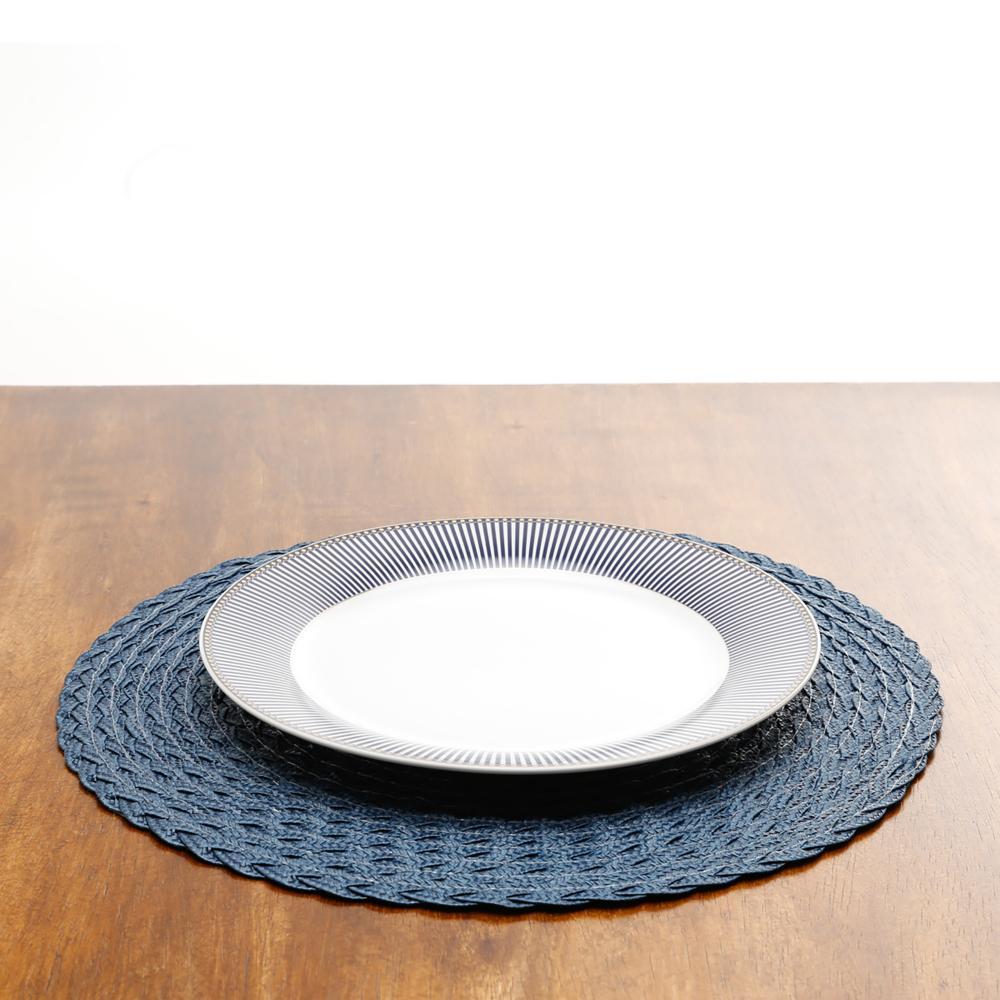 Lugar Americano Wolff Leaf de Poliéster Azul Escuro em Oferta na Shopee