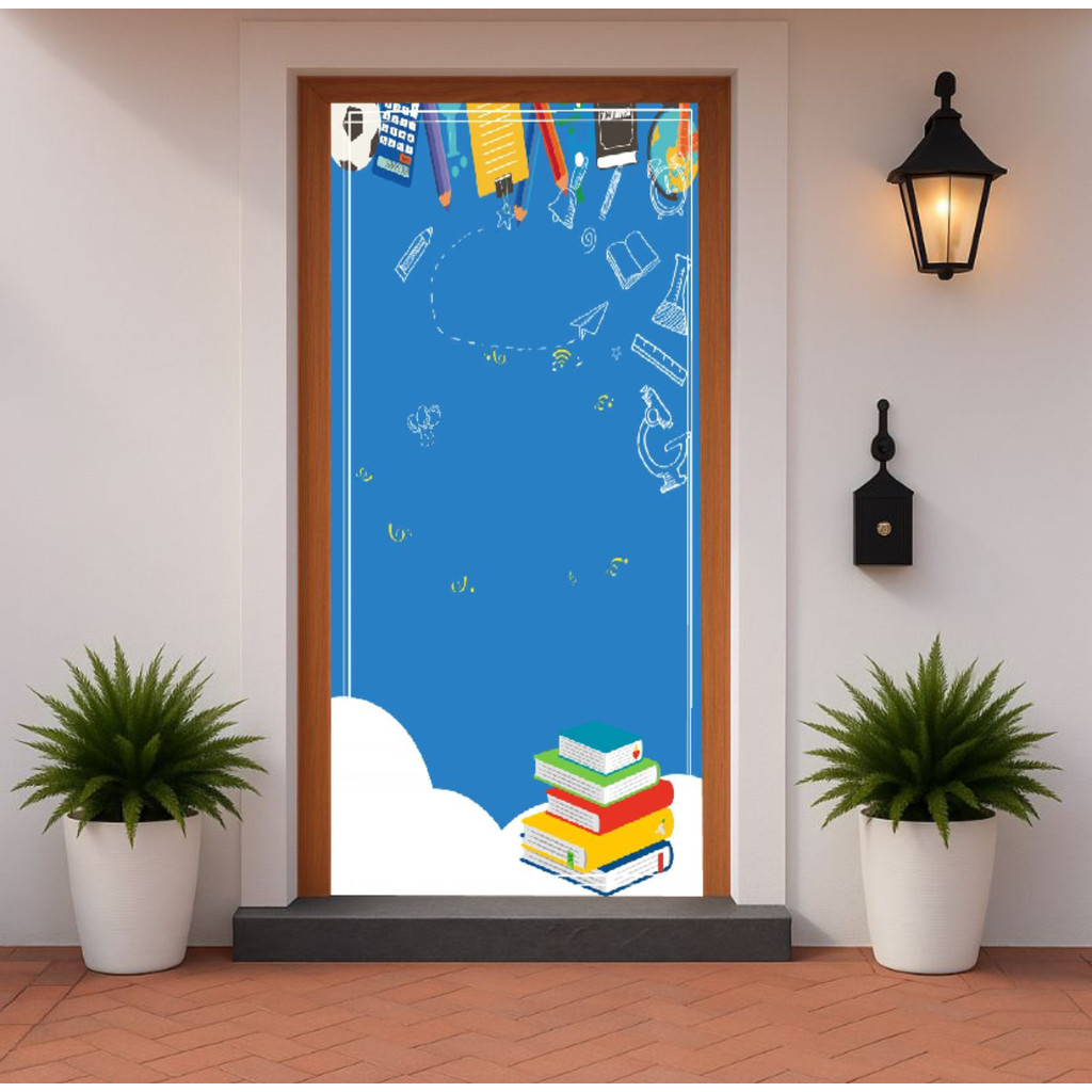 Capa Porta 0,85x2,10 Painel Tecido Porta Classe Mensagem Positiva Educação Infantil e Fundamental