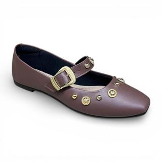 Sapatilha Boneca Moleca 5824104 Bico Quadrado Tacha Feminina em Oferta na Shopee