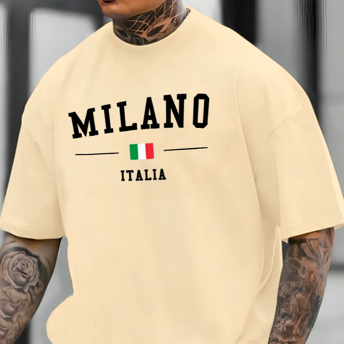 Camiseta Streetwear Unissex 100% Algodão Masculina e Feminina Estampada Milano Italia Camisa Premium