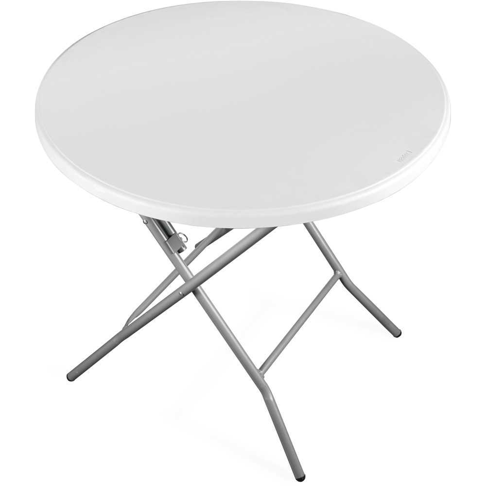 Mesa Plástica Dobrável Redonda 80cm Vonder em Oferta na Shopee