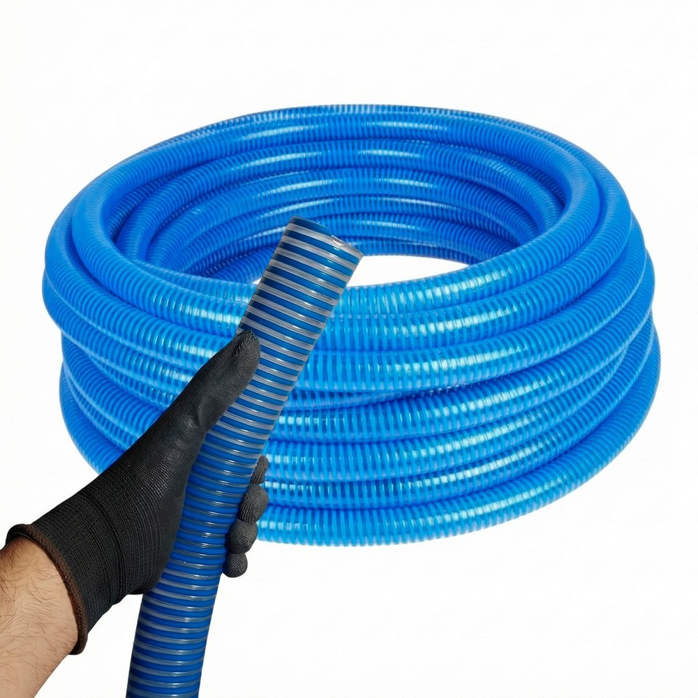 5Mts Mangueira de Sucção 2" Irrigação e Drenagem Duto Água em PVC Azul