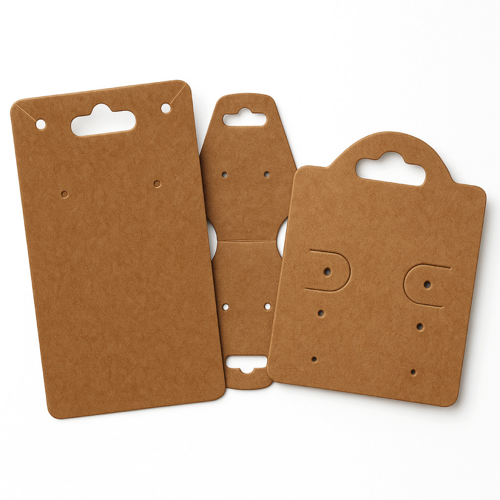 Cartela Biju Brincos Colar Papel Kraft 3 Modelinhos 300 und