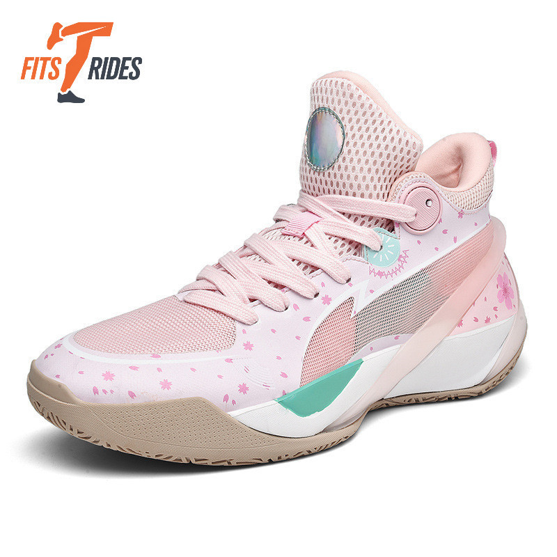 [Rosa e Roxo] Tênis de Basquete Cano Alto Leve Antiderrapante | Respirável para Estudantes Masculino Feminino