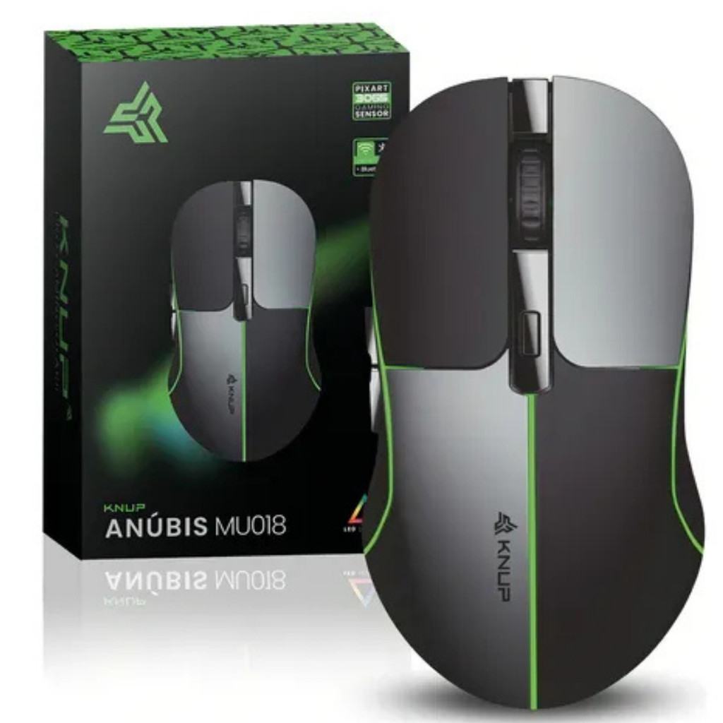 Mouse Gamer Led Sem Fio Anúbis Preto - KANUP MU018