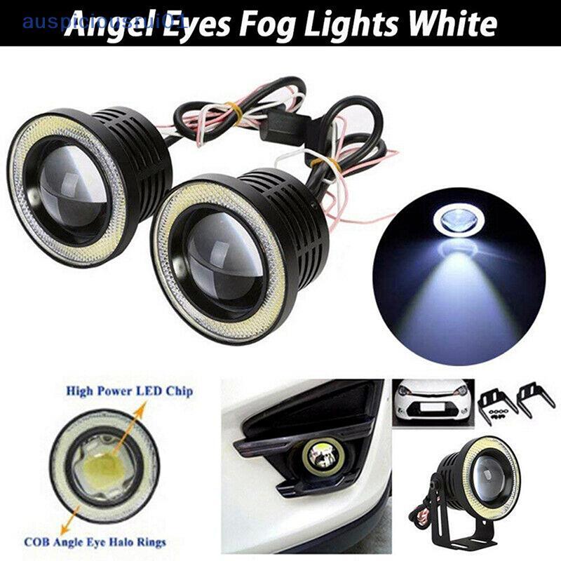 2.5'15w Carro Branco COB LED Projetor Olhos De Anjo Anel Azul DRL Lâmpada De Luz De Nevoeiro Novo