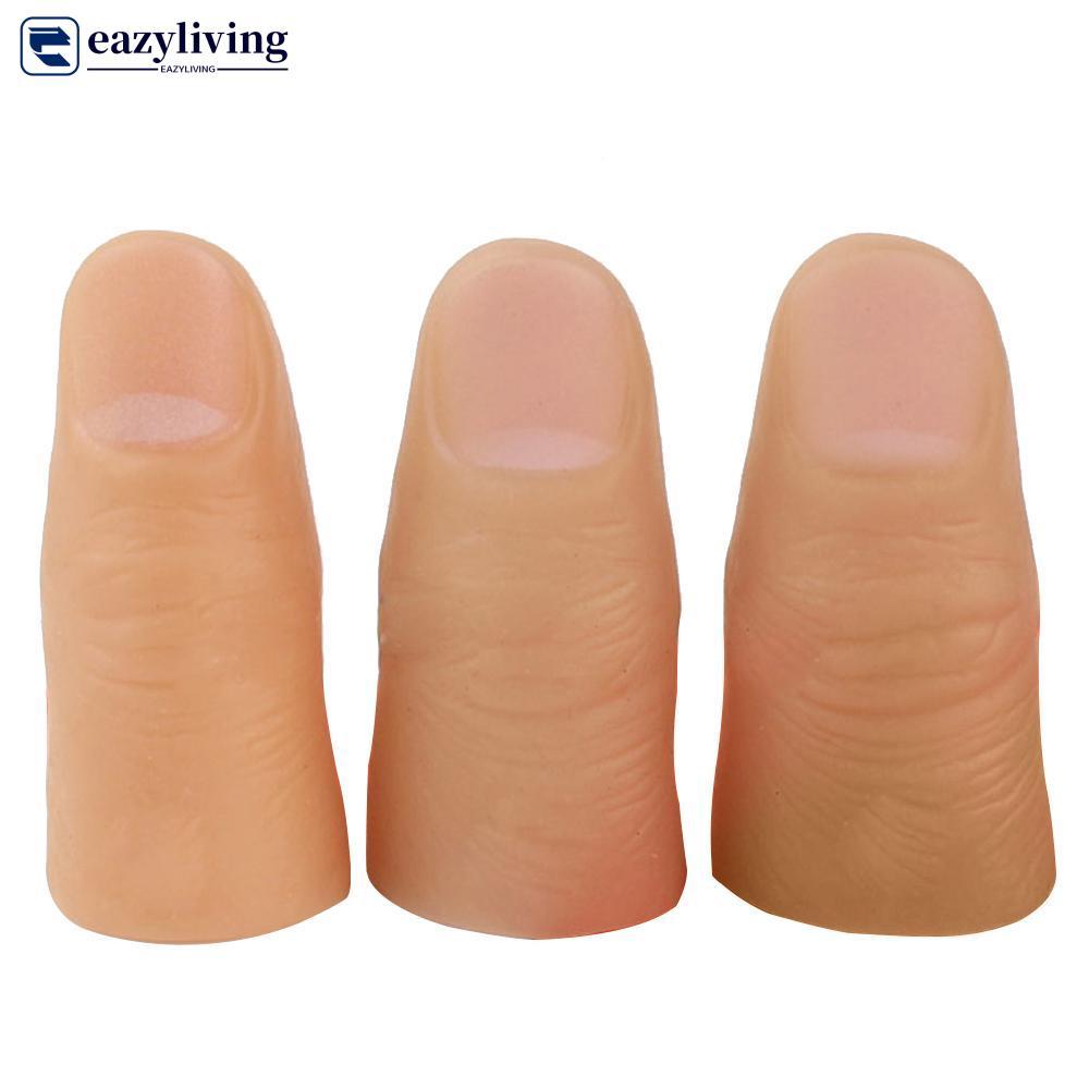 EAZYLIVING 3 Pçs Ponta Mágica Dedos Truque Borracha Close-Up Desaparecer Aparecendo Adereços Brinquedos D6P5